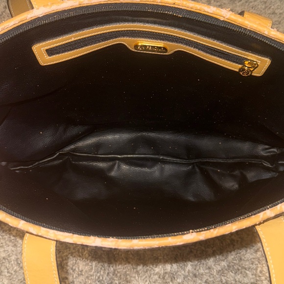 Authentic FENDI Vintage Pequin Stripe Brown and Tan Women's Tote and Wallet Set - Picture 9 of 17